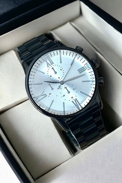 Güncel Vitrin Premium Infinity Black/White Ipc Plated Men's Wrist Watch
