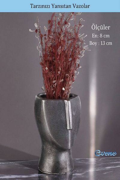 Evene Small Vase - Table Top Vase, Home Decoration, Silver Antique Color Model 20