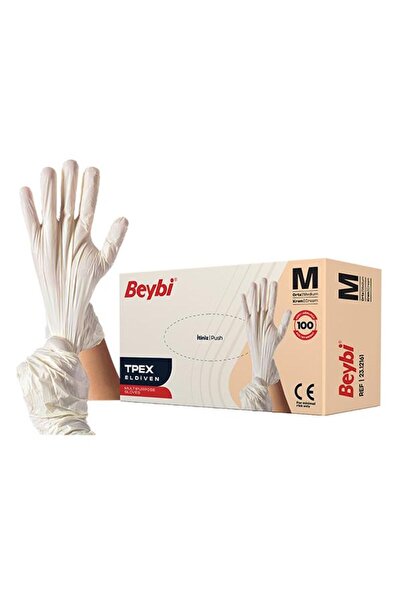Beybi قفازات TPEX كريم - صندوق 100 مقاس S