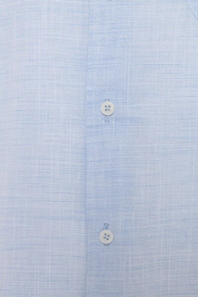 SÜVARİ Ανδρικό πουκάμισο με φαρδύ κοντό μανίκι Ice Blue