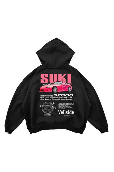 SVART WEAR Fast And Furious - SUKİ S2000 Veilside Printed Premium Oversize Hoodie Hanorac