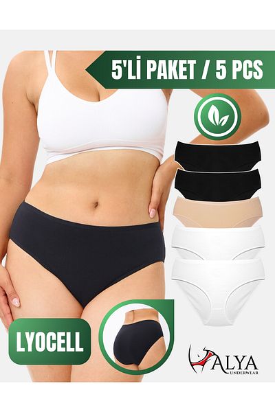 ALYA UNDERWEAR Lenjerie confortabilă și durabilă pentru femei - Chiloți Lyocell, absorbanți de transpirație, Liyosel