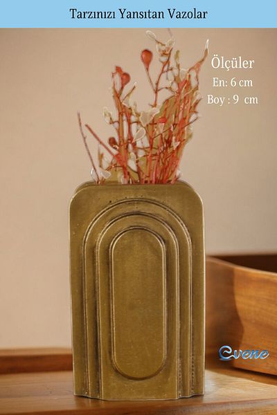Evene Small Vase - Table Top and Home Decoration, Gold Antique Color Model 18