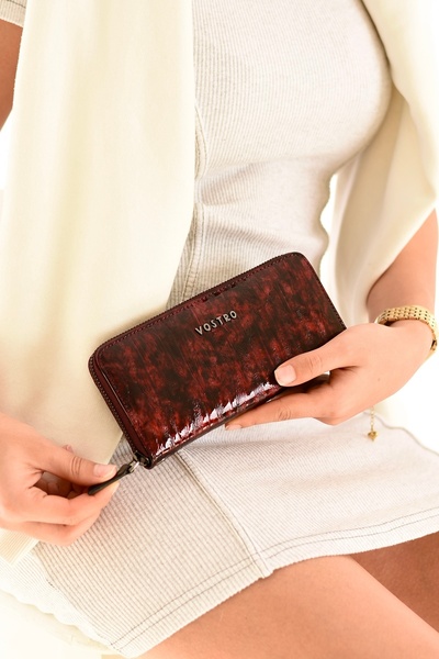 VOSTRO El Yapımı İtalyan Stili %100 Gerçek Hakiki Deri Kadın Çok Cepli ve Çok...