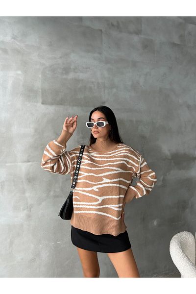 Secret Passion Lingerie Pulover de damă cu gât înalt cu model detaliat cu nasturi sclipici de sezon nou 10705