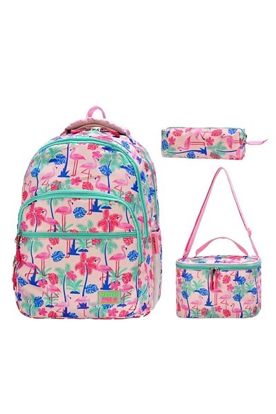 Alanç Gift Set de rucsac de lux pentru școala primară pentru fete, cu suport pentru spate și suport pentru pix și nutriție cu model