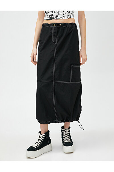 Koton Padáková sukně Midi Kapesní šití Detailní zip se zarážkou