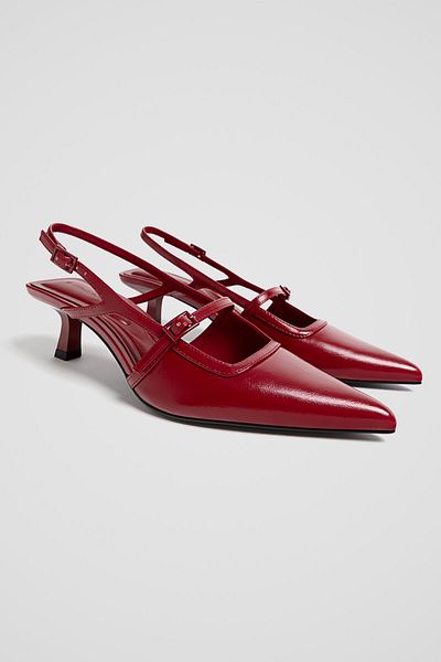 Stradivarius Short Pointed Heeled Open Back Shoes