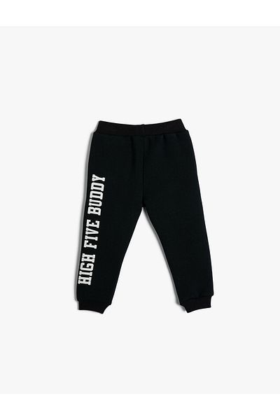 Koton Jogger Sweatpants Slogan Printed Pocket Tie Waist Ribbon