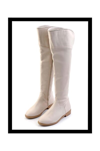 Bambi Bej  Kadın Çizme K03824700009