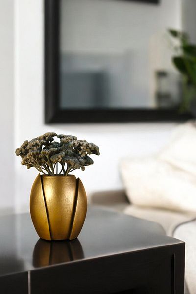 Evene Small Vase - Table Top and Gold Antique Colored Home Decoration Vase 14