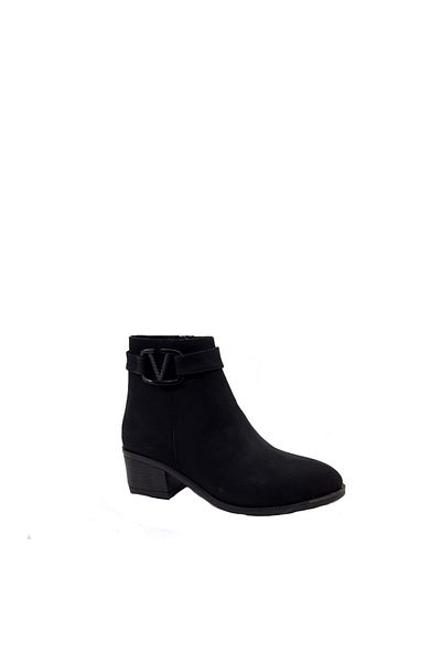 AYAKKABIMOOD Shoesmood Cc 5 cm Μαύρες Σμαραγδένιες Μπότες με τακούνι