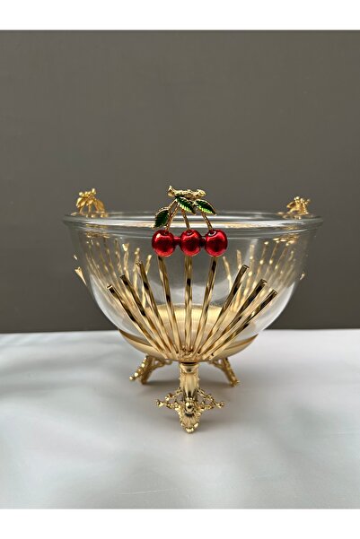 vanilya accessory وعاء سلطة زجاجي نموذجي مع الكرز