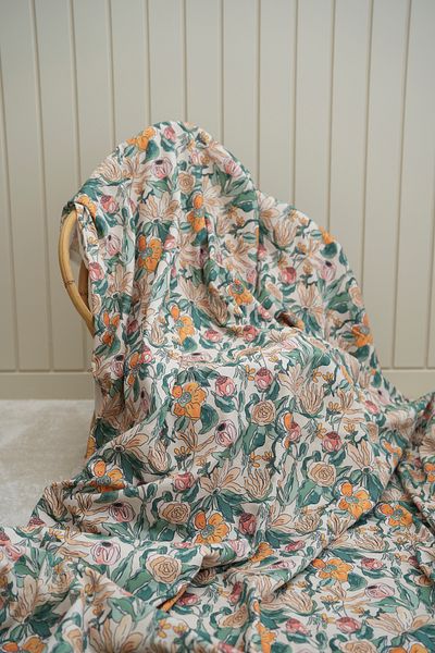 Tuğba Kuğu Printed Panama Fabric (100% Cotton) |   Whimsical Roses