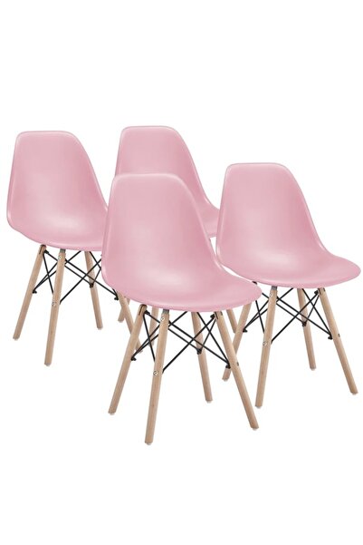 Taimi 4-Pieces Set Plastic Chairs Pink 70x40x40 cm Each