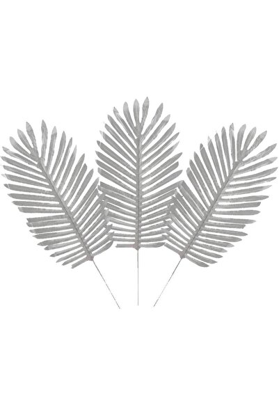 Nettenevime Yapay Çiçek Palmiye Yaprağı Gümüş Silver Renk 3 ADET Yapay Yaprak