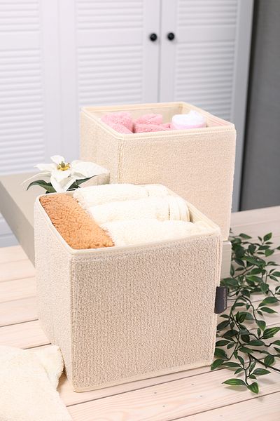 Rope Home مجموعة من 2 صندوق تخزين ألعاب صغير متعدد الأغراض بدون غطاء مقاس 20 × 20 × 20