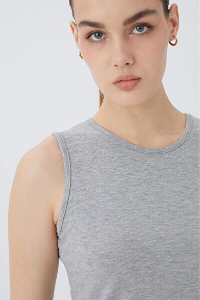 Almila Kolsuz Bisiklet Yaka Pamuklu Kadın Body T-Shirt 2048