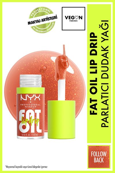 NYX Professional Makeup زيت الدهون بالتنقيط Parlatıcı Dudak Yağı - Follow Back
