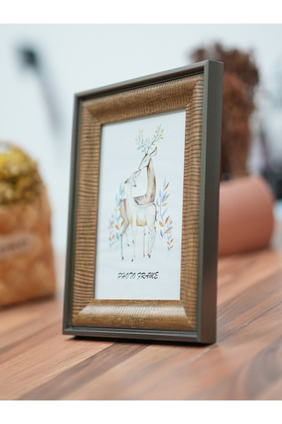 BSP DOKULU KAHVE RENGİ 15X20 CM RESİM ÇERÇEVESİ (CAMLI)