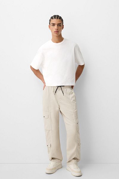 Bershka Wide-leg multi-cargo trousers