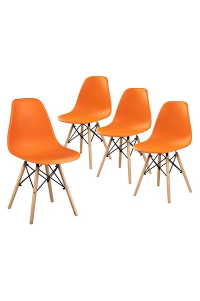 Taimi 4-Pieces Set Plastic Chairs Orange 70x40x40 cm Each