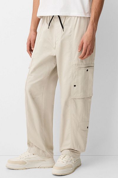 Bershka Wide-leg multi-cargo trousers