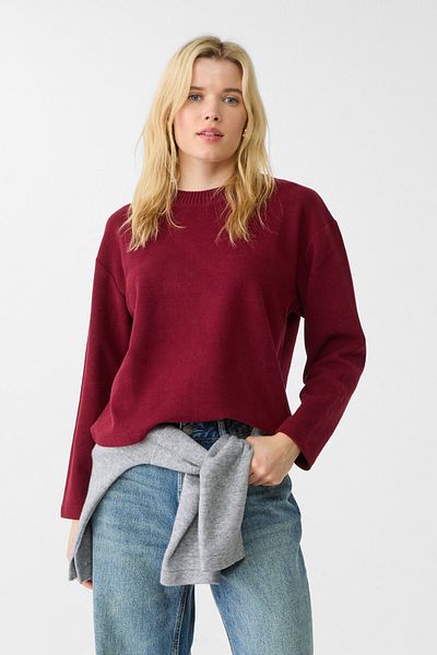 Stradivarius Crew Neck Knitted T-Shirt