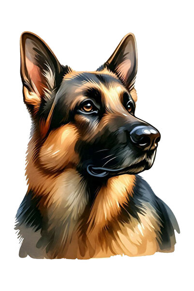 MegaSticker German Wolf K9 - 13X11 cm Car and Motorcycle Window Sticker
