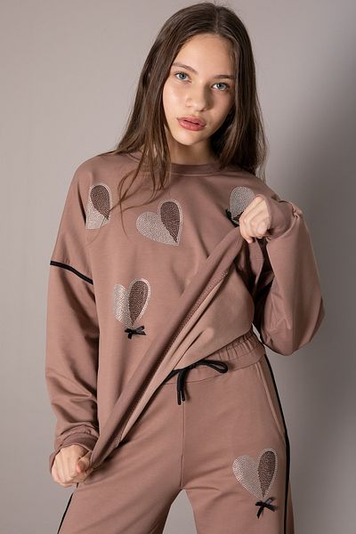Cansın Mini Σετ 2 τεμαχίων για κορίτσια με καφέ καρδιά - 19850