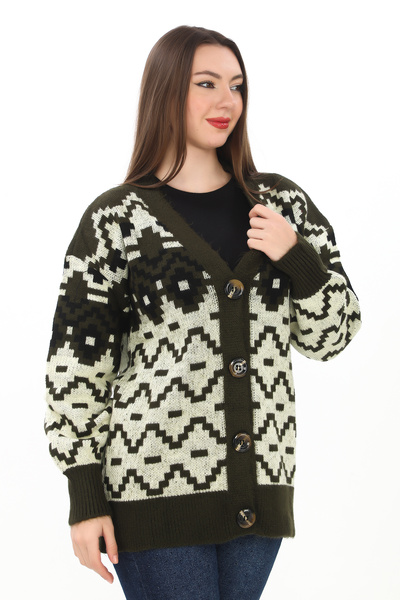 sportiness cardigan cu nasturi cu detaliu tricotat