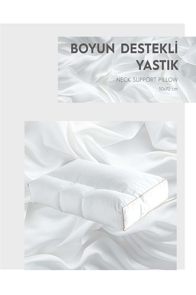 Bayev 50x70 εκ. Λευκό Μαξιλάρι Μικροϊνών - Με Στήριγμα Λαιμού