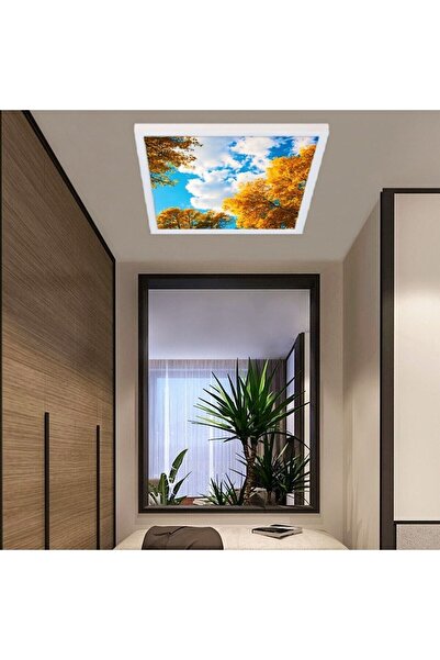 Gökyüzü Panel 60watt-60x60 -led Salon Avize- Sonbahar Yeni Tasarım Aydınlatma...