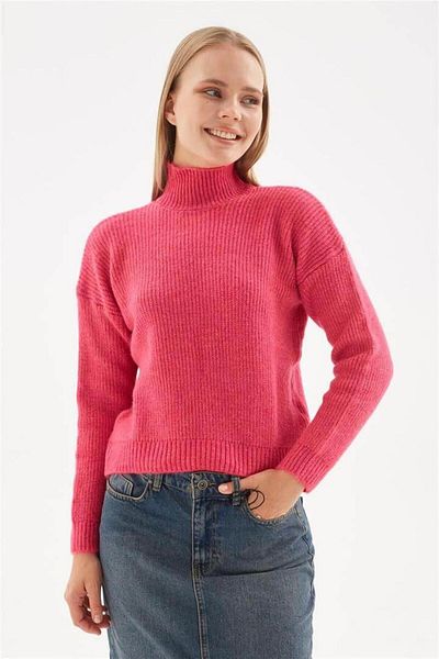 Fashion Friends Pulover cu guler fucsia