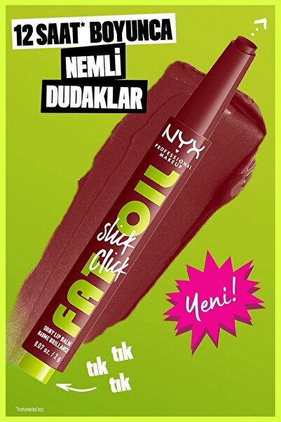 NYX Professional Makeup Fat Oil Slick Click Parlatıcı Nemlendirici Nude Tonlu Dudak Balmı - 11 In a Mood
