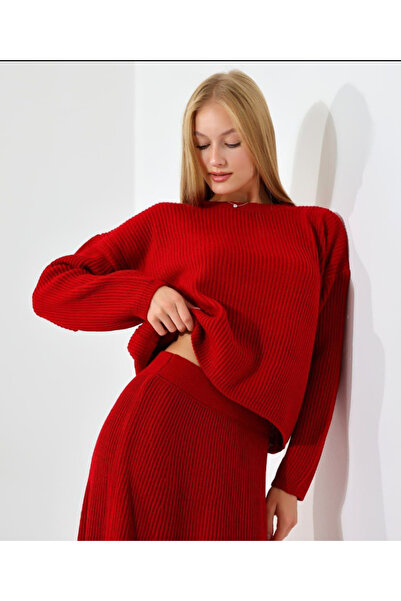 eflanmoda kadın etekli triko takım