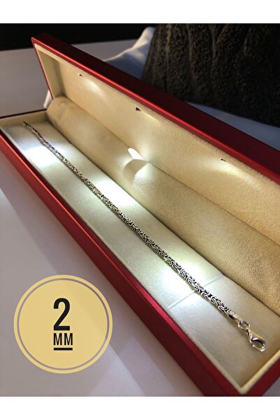 vogutima jewelery&silver by timuçin mavili Erkek Gümüş Bileklik - 2mm Kare Kr...