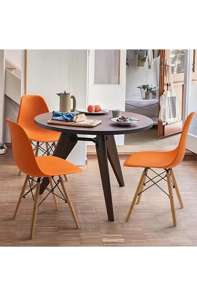 Taimi 4-Pieces Set Plastic Chairs Orange 70x40x40 cm Each