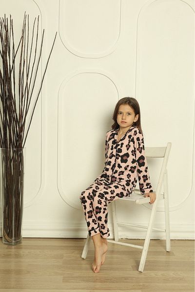 Minimoon Combed Cotton Buttoned Girl's Pajama Set