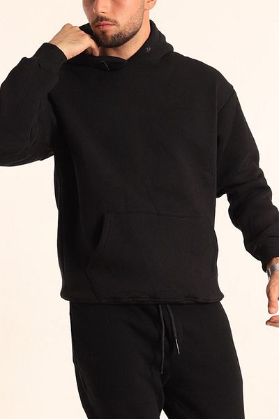 BayBayan Men's Thick Raised Soft Cotton 3 Yarn Sweatshirt