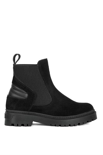 Ayakkabı Fuarı Elit Vvs24118S - Black Women's Chelsea Boots, Genuine Suede Leather