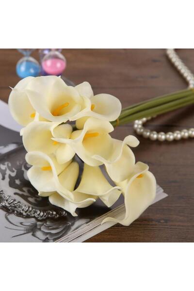 Nettenevime Τεχνητό λουλούδι Wet Gala Realistic Eva Material Cala Flower 8 Pack Κρέμα