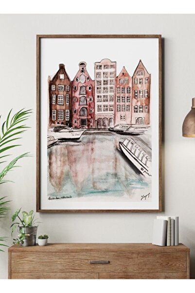 Lart du Leon Amsterdam Artprint | Suluboya Resim/illüstrasyon | Sanat Baskısı