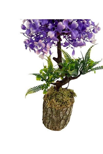 Nettenevime Bonsai Decorative Artificial Tree Purple Bonzai with Half Ball Head 30cm