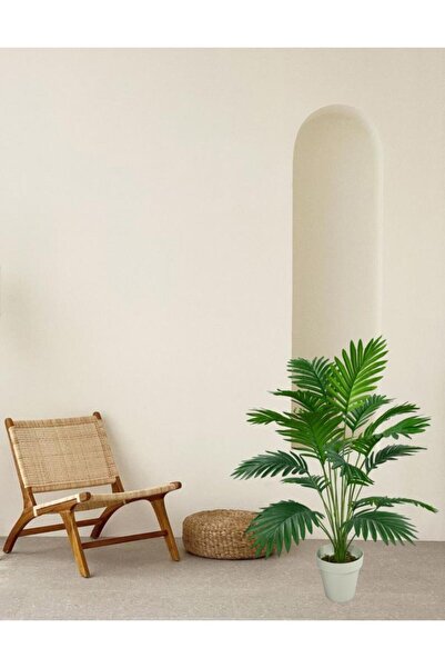 Nettenevime Yapay Ağaç Salon Bitkisi Areka Palmiye Krem Saksıda 83cm 18 Yaprak Plastik