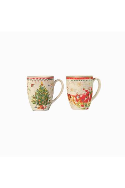 Lucky Art Merrylın Bone 2-Piece Mug Set