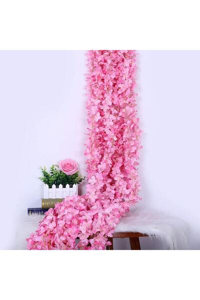 Nettenevime Yapay Çiçek Dolanan Sarkan Ortanca Çiçekli 100 cm PEMBE