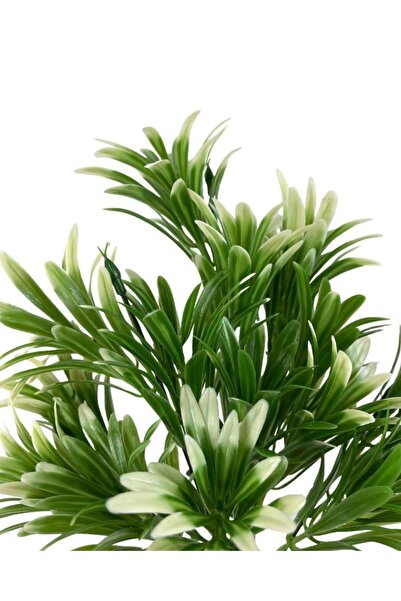 Nettenevime Yapay Çiçek Yeşil Beyaz Renk Podocarpus Demeti 7dal 48 Çiçek Garnitür Aradal Dekoratif Yapay Bitki