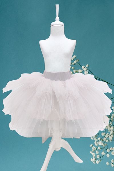 Shecco Babba Set Crop Top cu Maneca Lunga si Fusta Tutu pentru Copii - 1-10 Ani - Alb