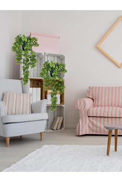 Nettenevime Yapay Çiçek Saksıda Sarkan Yeşil Fare Kulağı Şimşir Yapay Sarmaşık Pastel 50cm